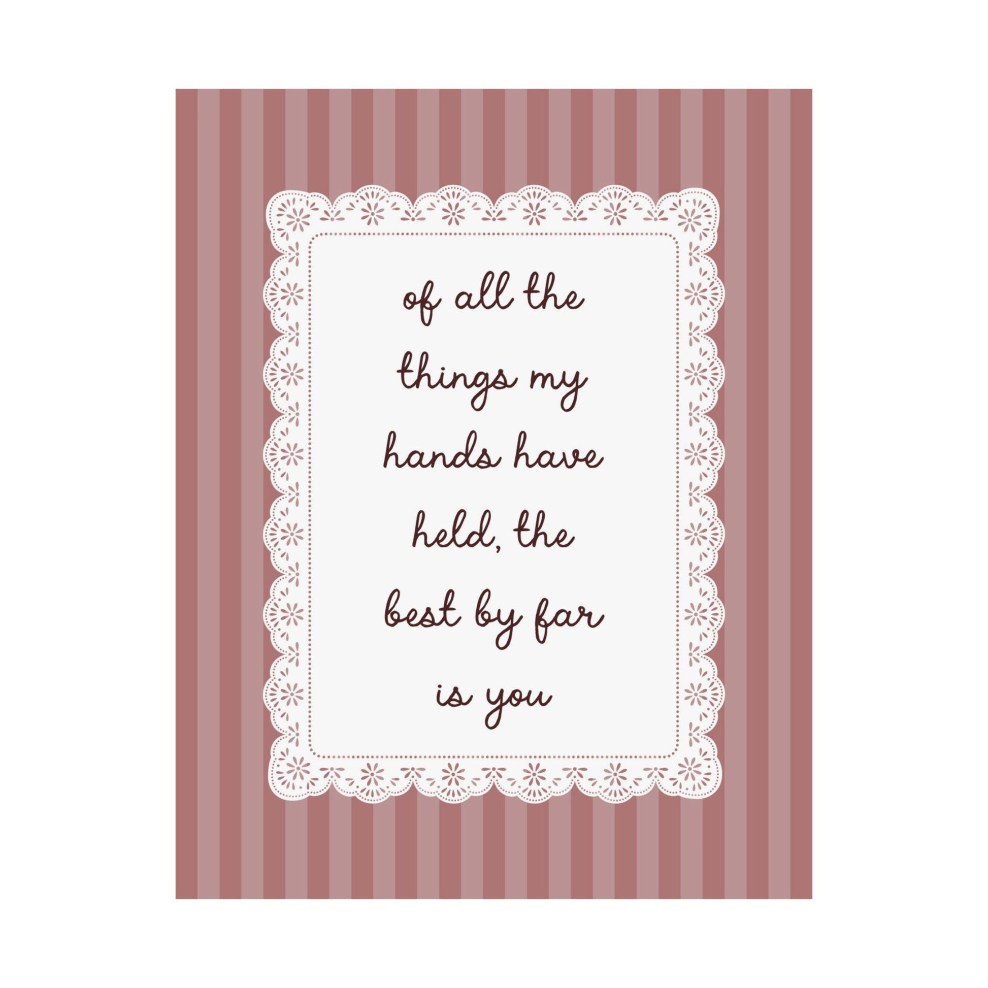 Lace Quote Nursery Poster