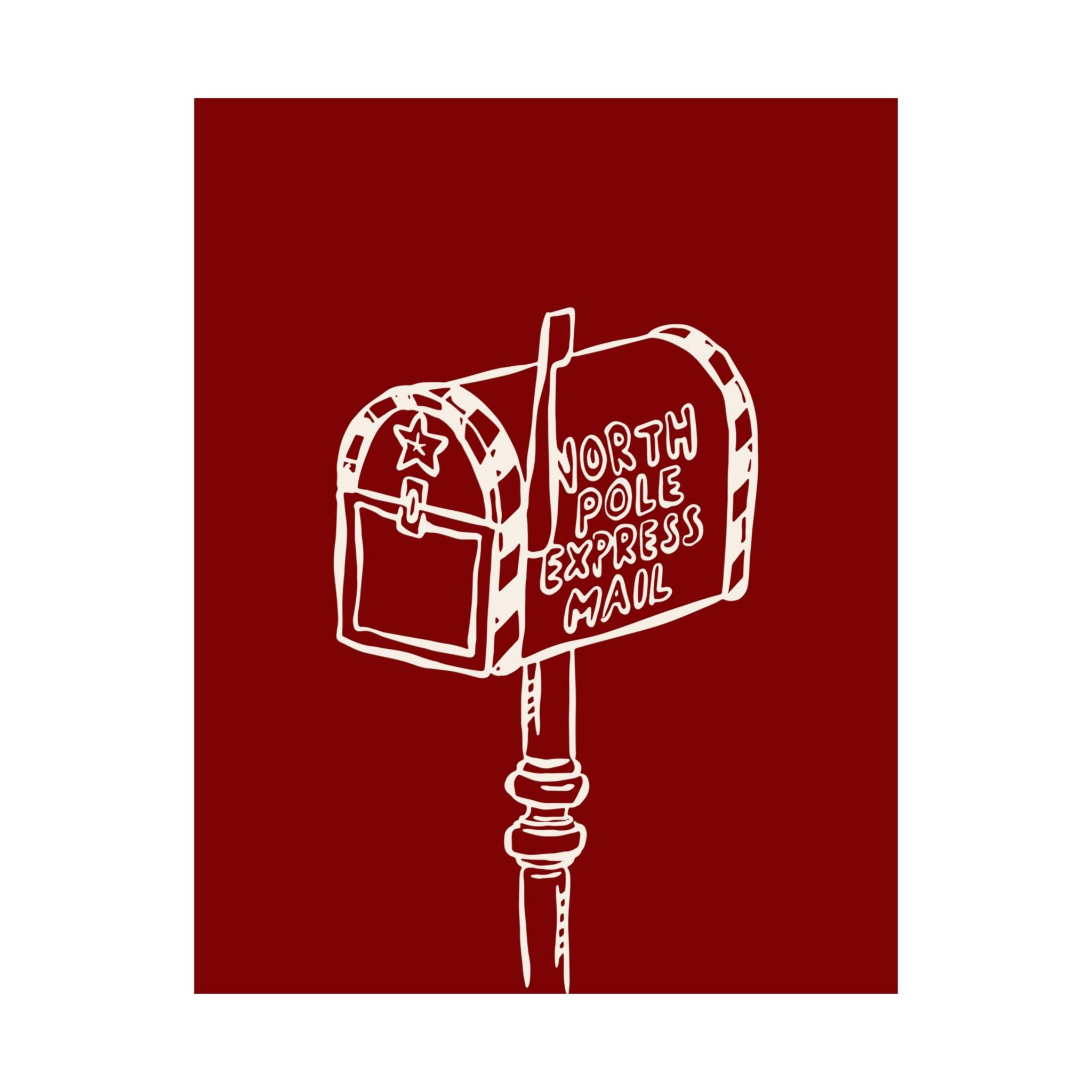 North Pole Red Mailbox Christmas Poster