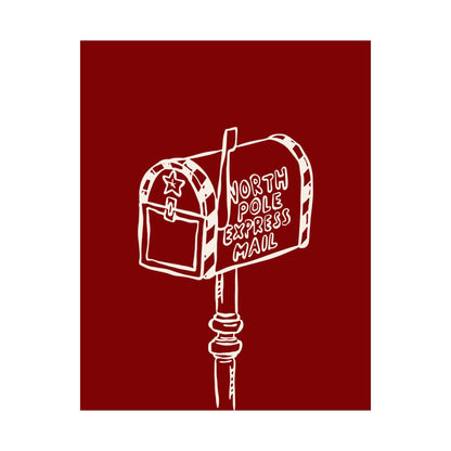 North Pole Red Mailbox Christmas Poster
