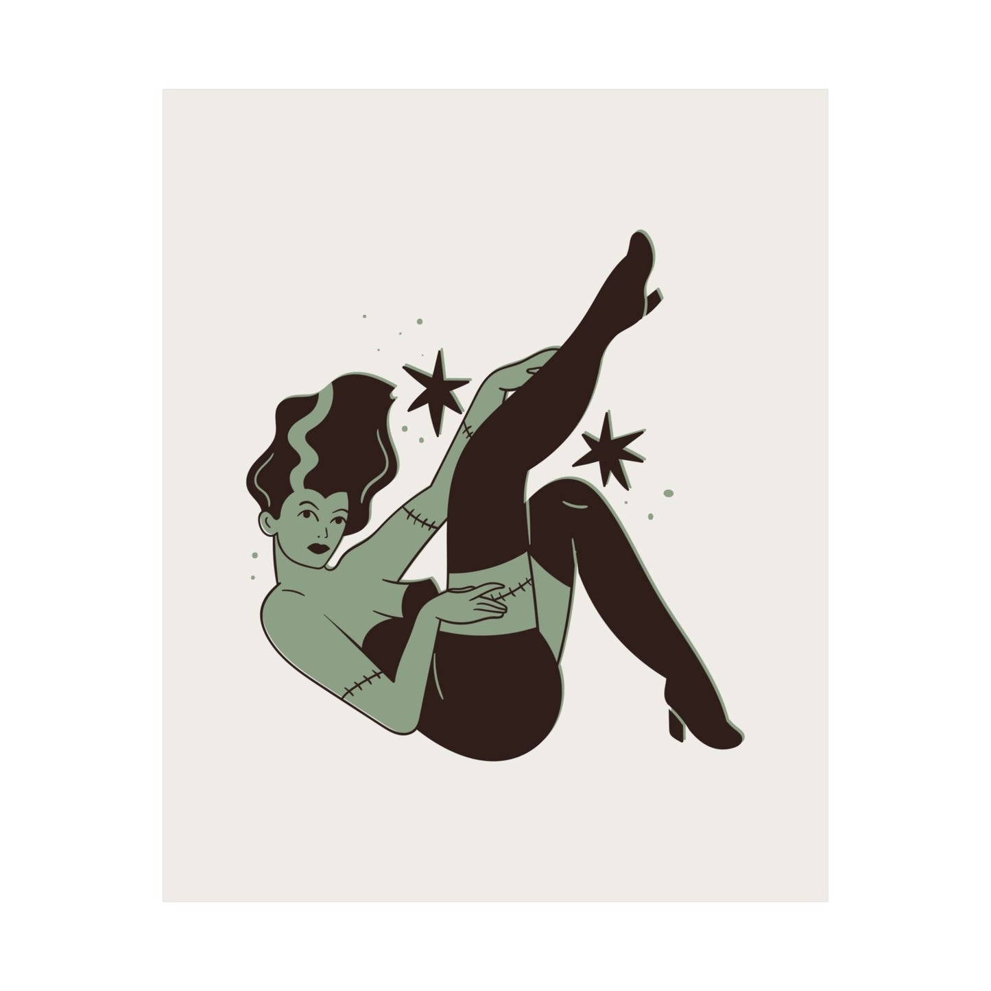 Retro Monster Pin-Up Poster