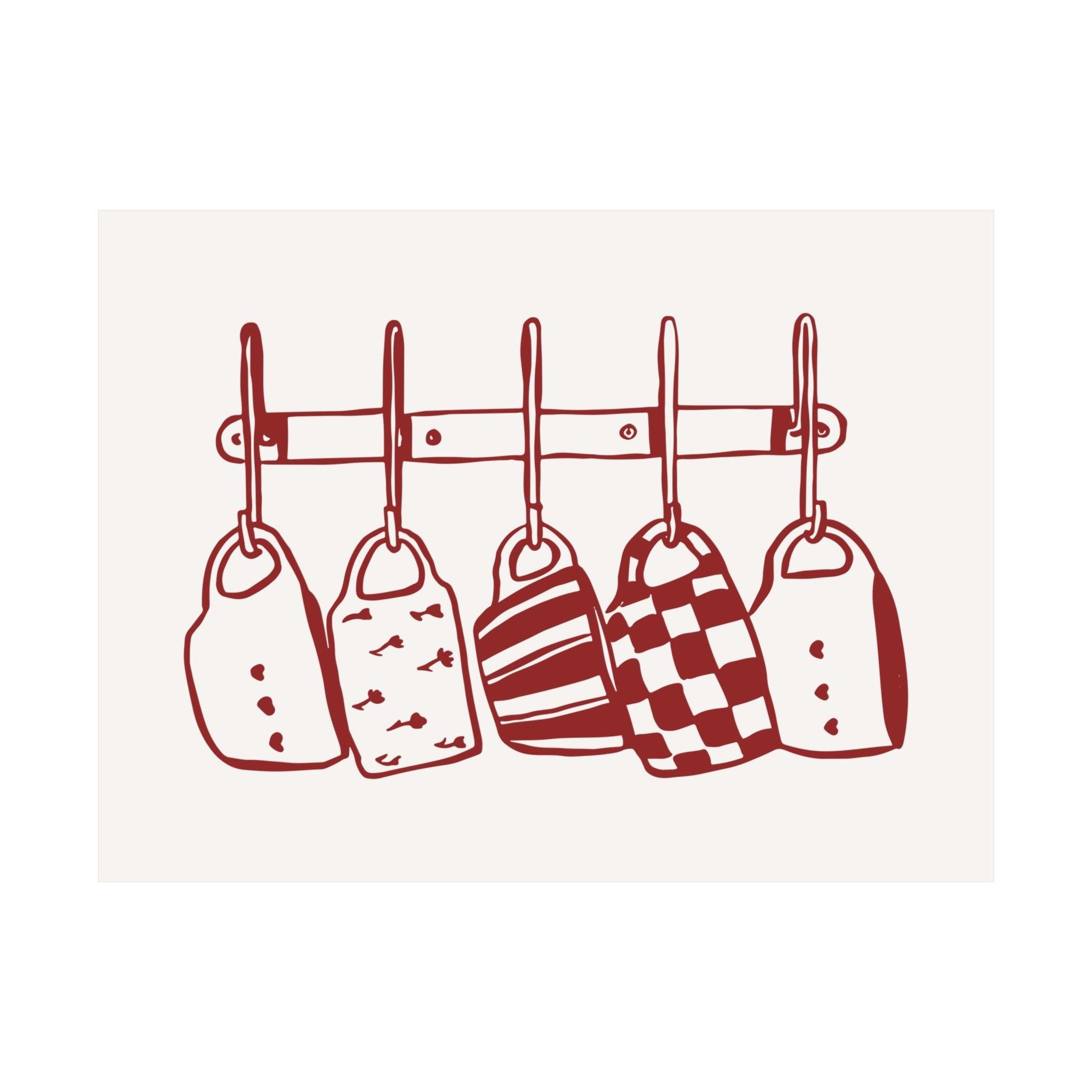 Kitchen Mugs Red Horizontal Poster