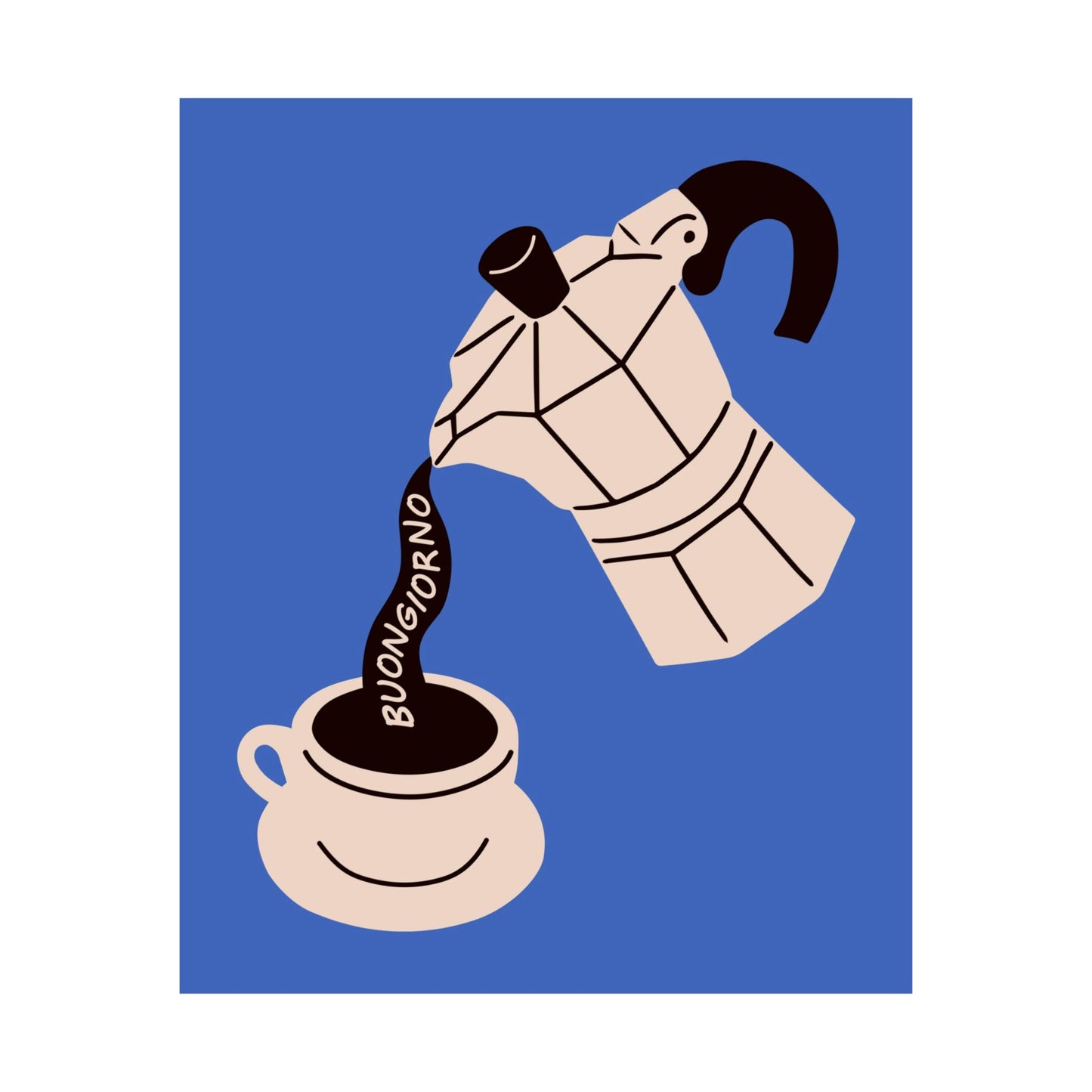 Buongiorno Moka Pot Blue Poster