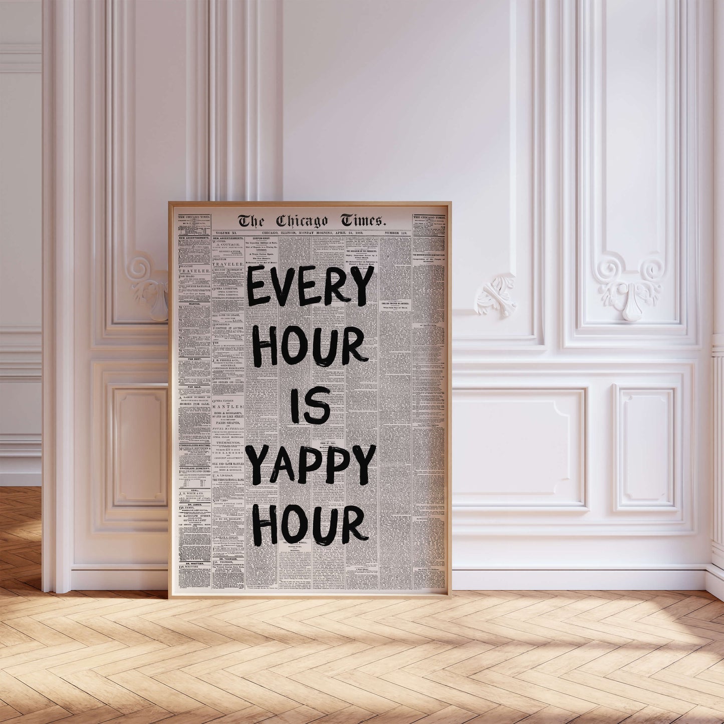 Every Hour is Yappy Hour Newspaper Poster