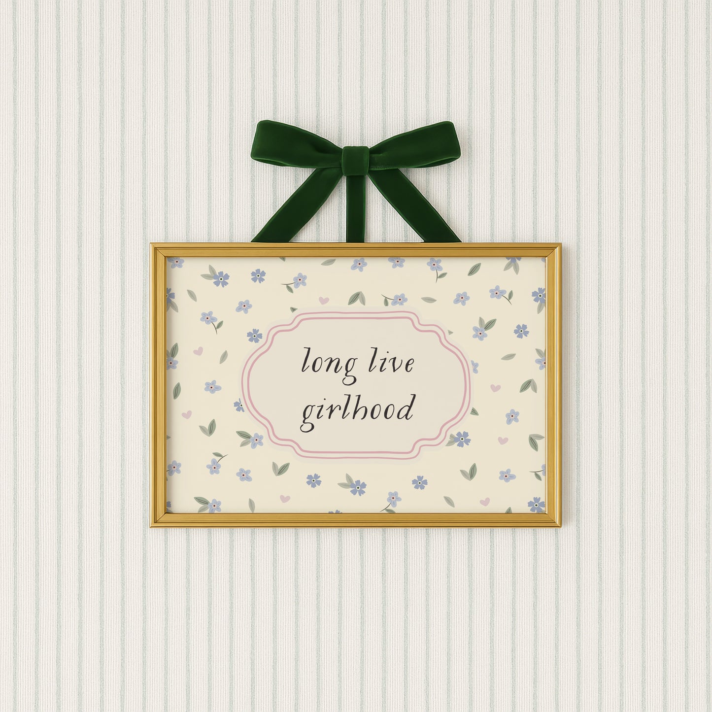 Long Live Girlhood Floral Horizontal Poster