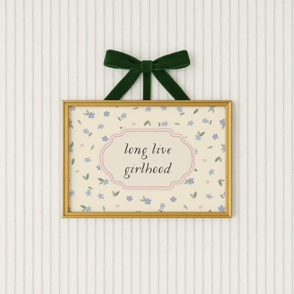 Long Live Girlhood Floral Horizontal Poster