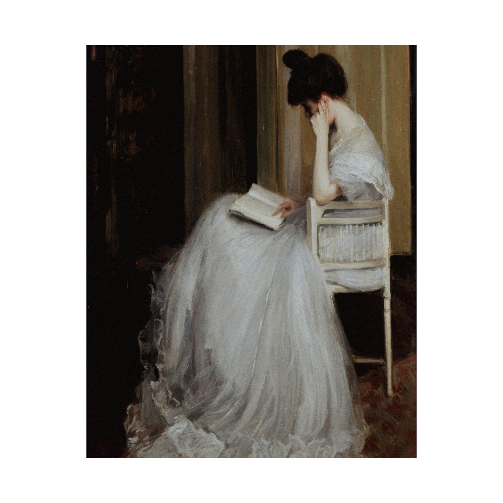 Woman Reading Vintage Poster