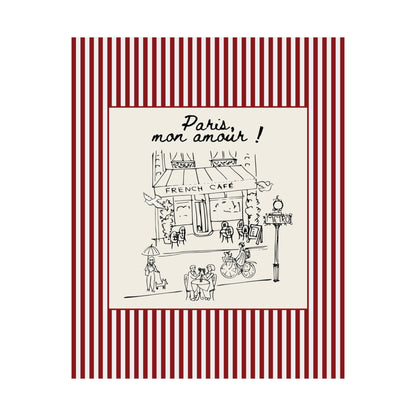 Paris Café Striped Poster