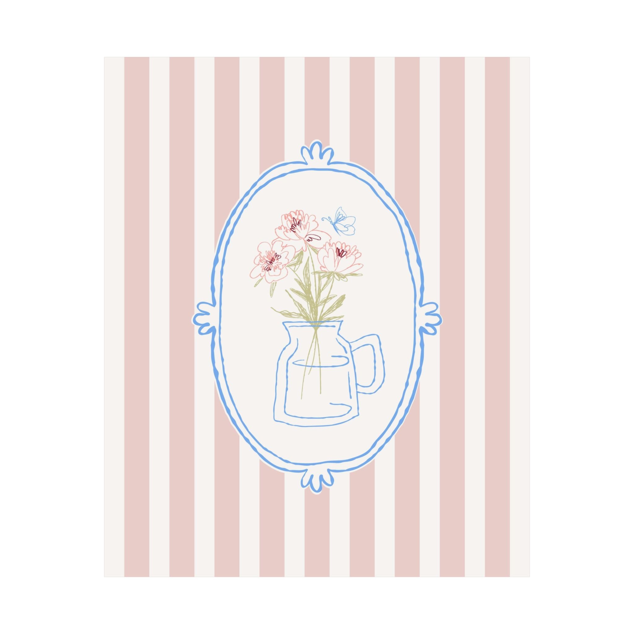 Cottagecore Pink Flower Vase Poster