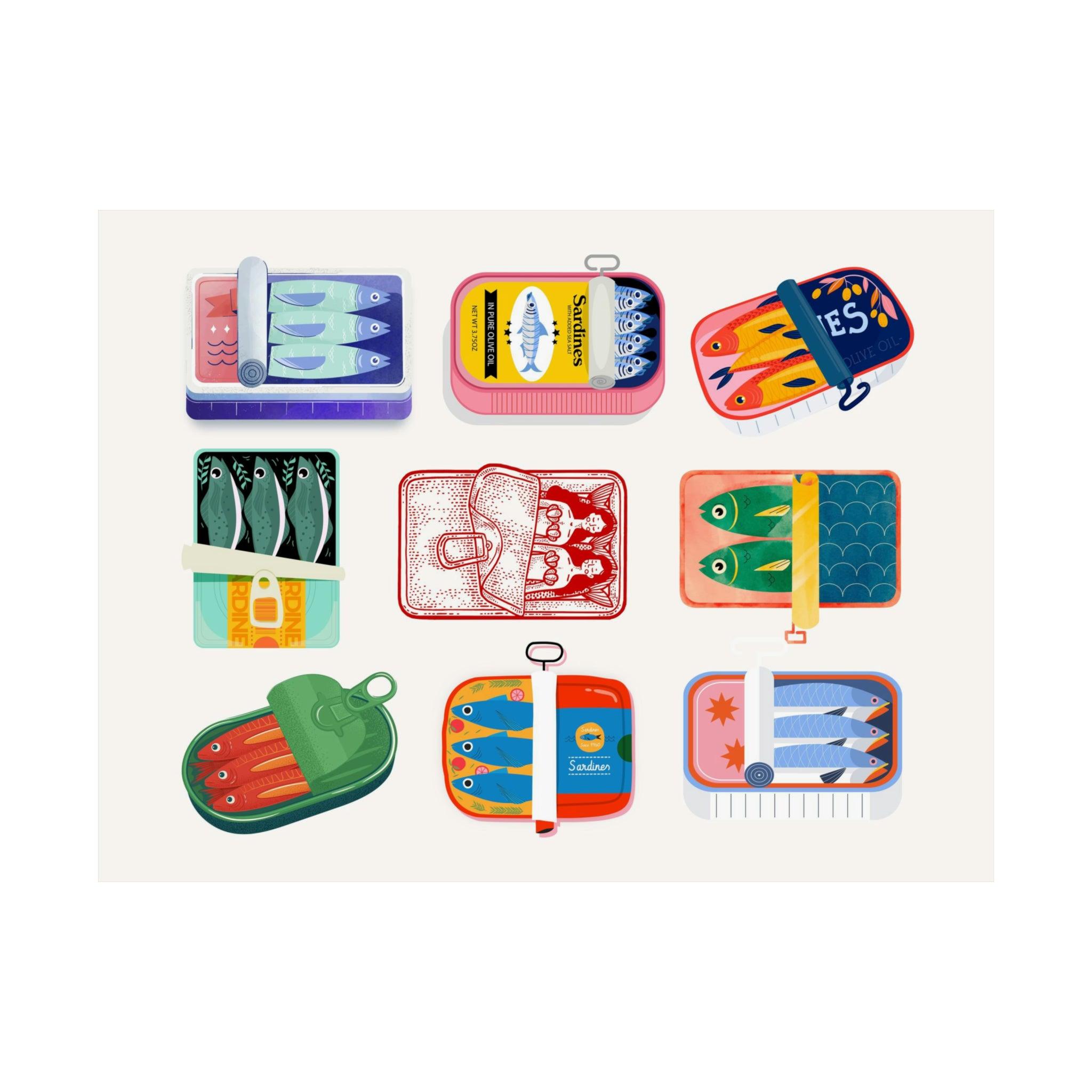 Horizontal Sardines Set Poster