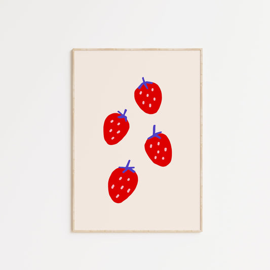 Colorful Strawberries Poster