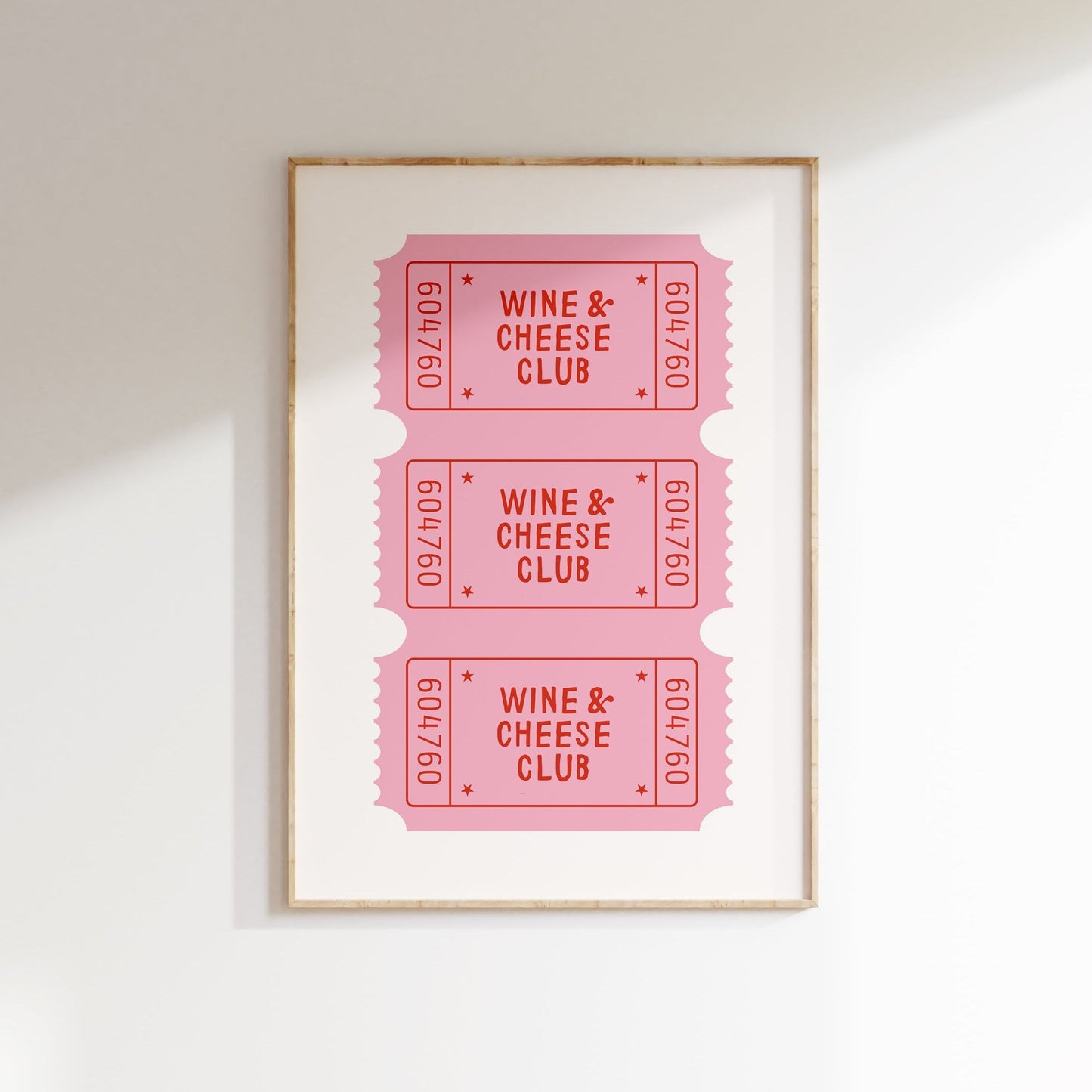 Wine & Cheese Club Ticket Poster