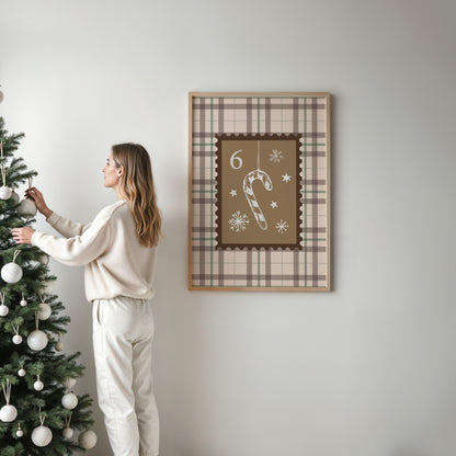 Christmas Candy Cane Stamp Poster