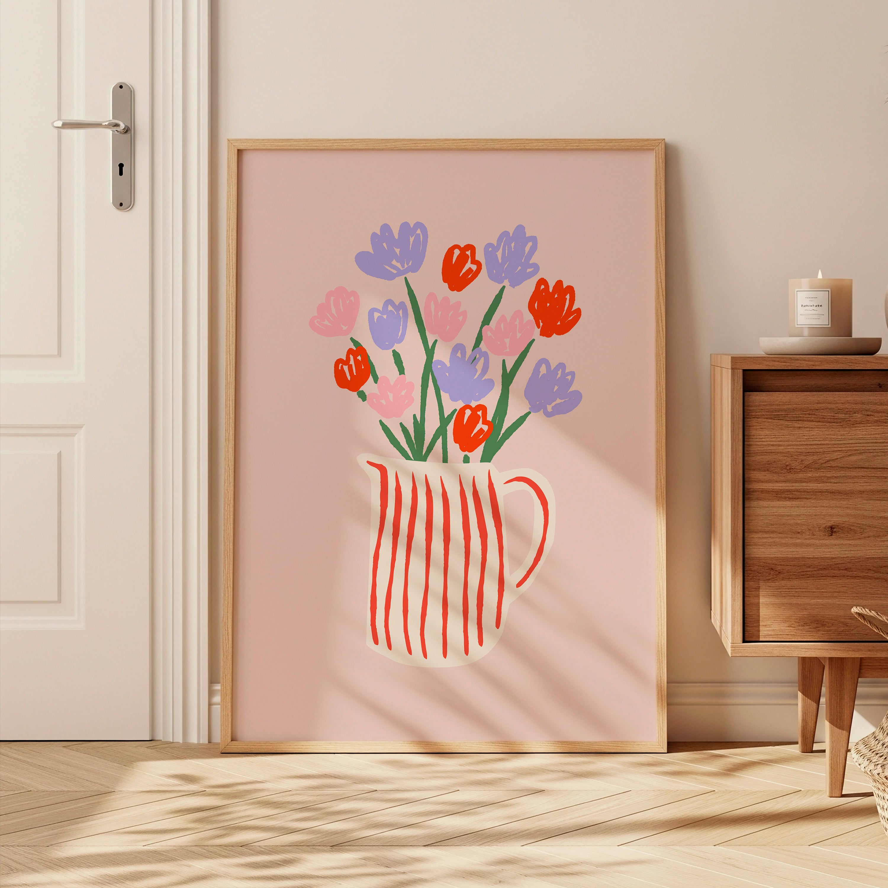 Colorful Floral Vase Poster