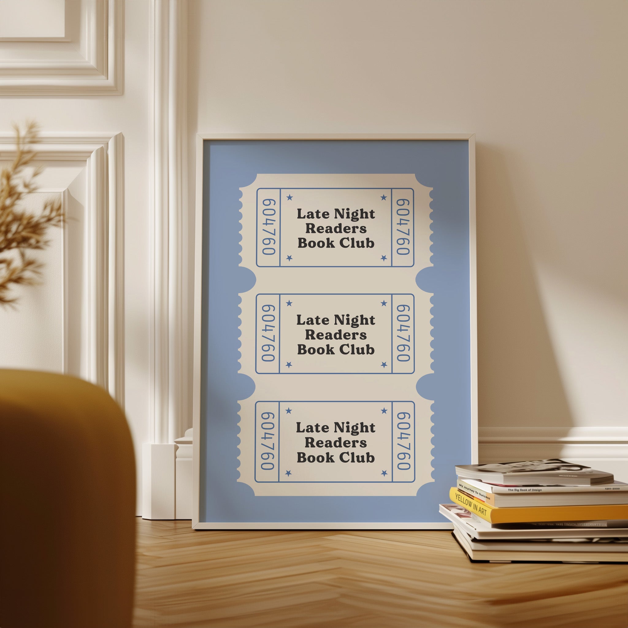 Late Night Reader Bookish Blue Poster