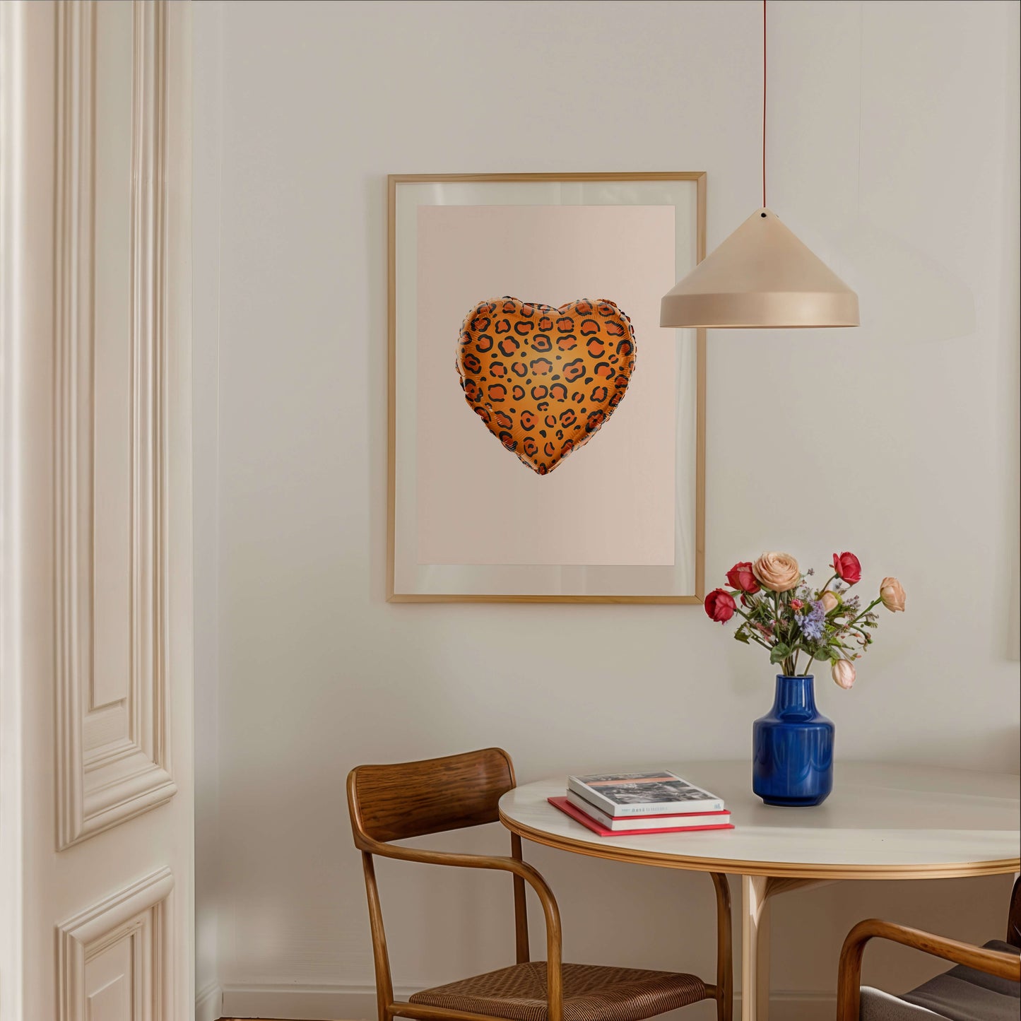 Leopard Heart Balloon Poster