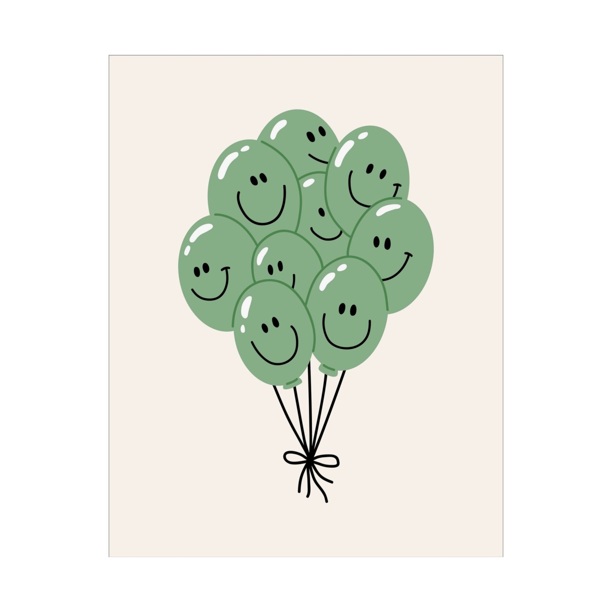 Happy Balloon Green Poster
