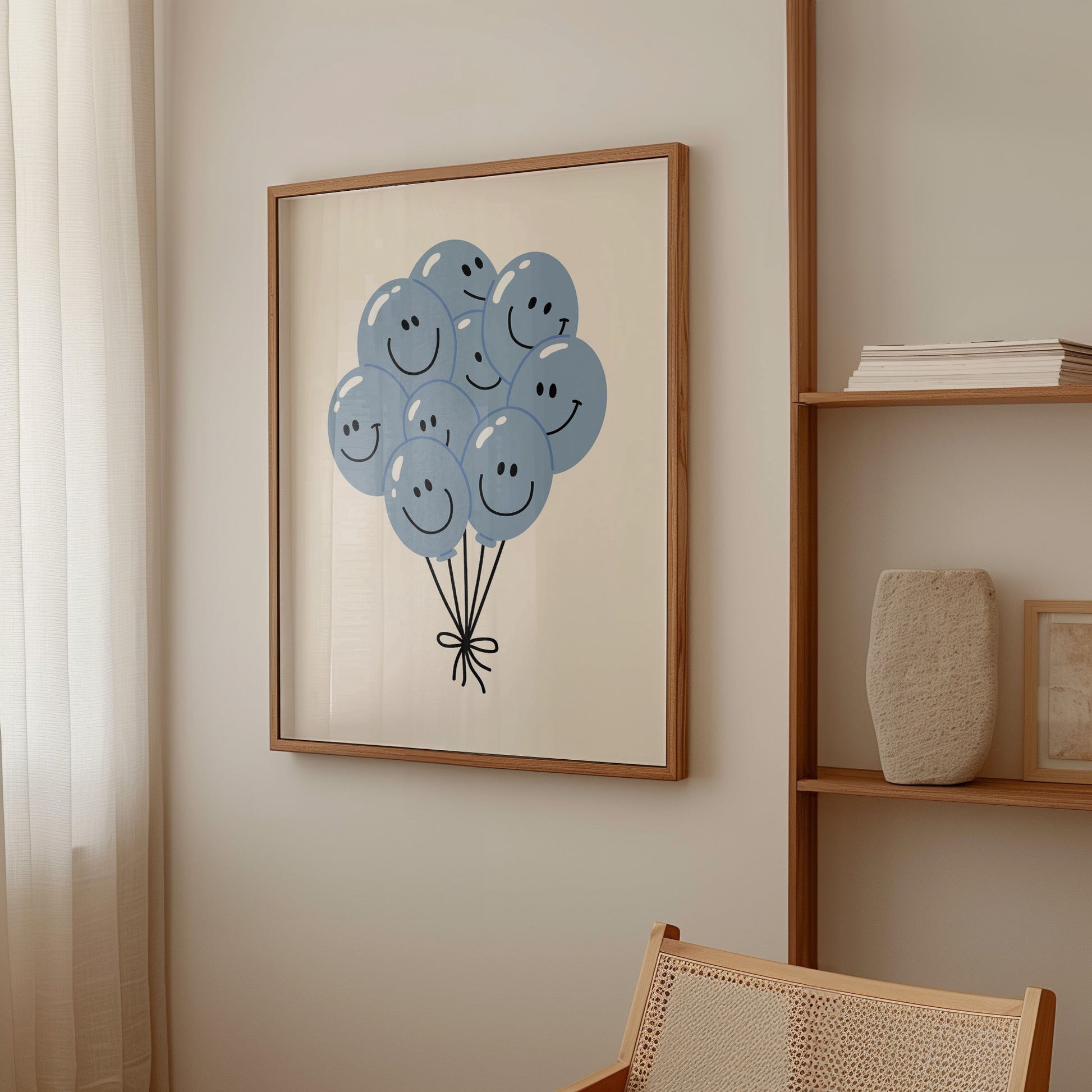 Happy Balloon Blue Poster