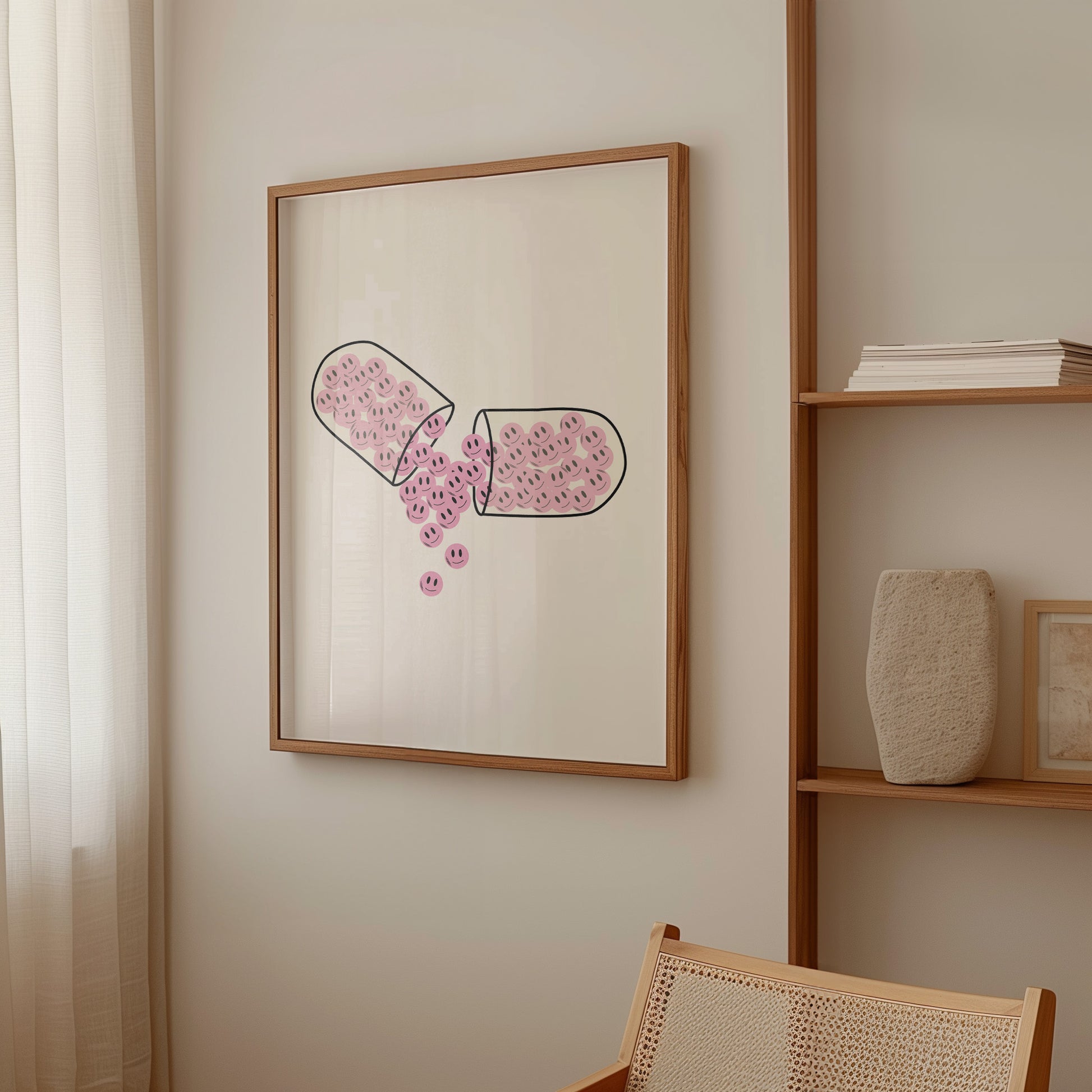 Happy Pills Pink Poster