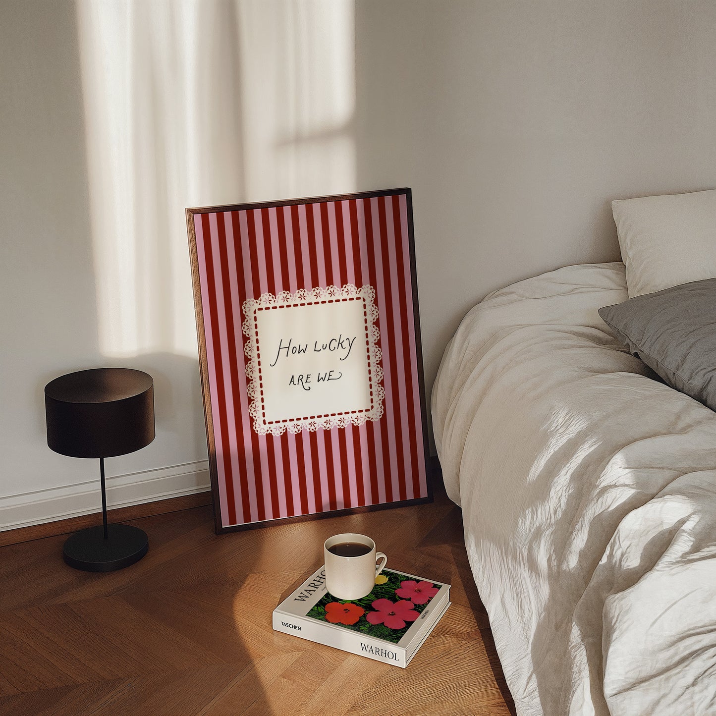 How Lucky Are We Lace Striped Poster