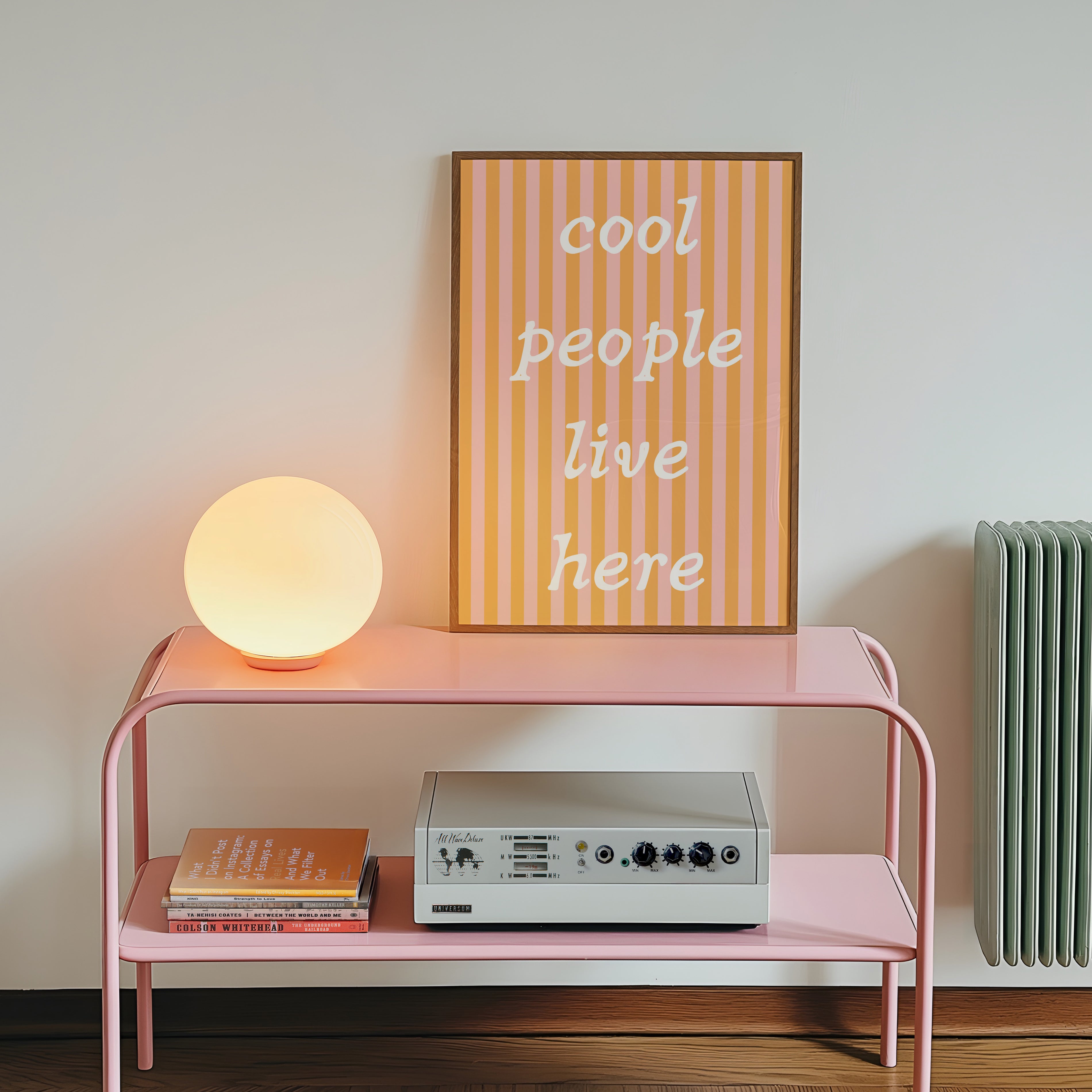 Cool People Live Here Striped Poster