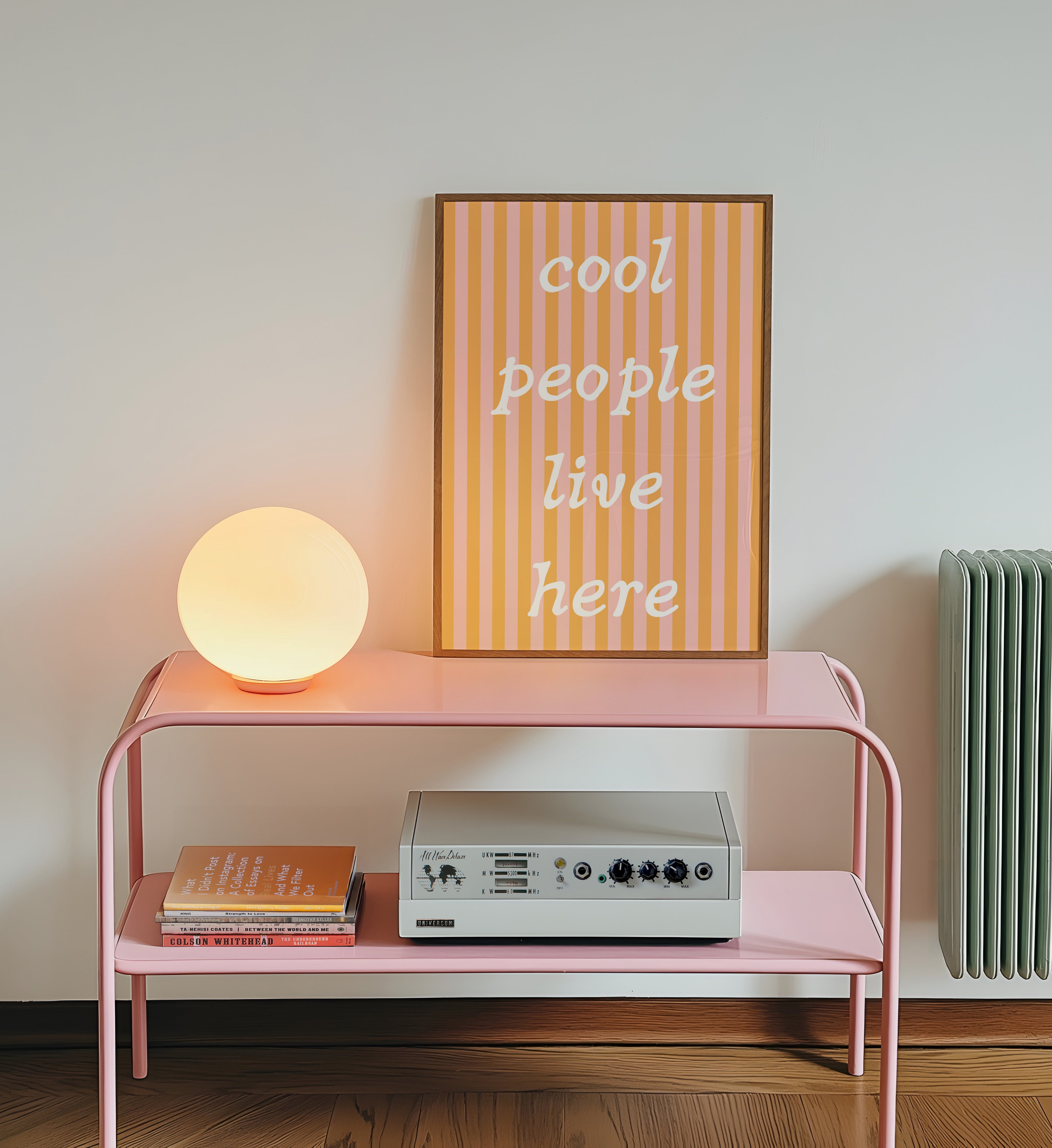 Cool People Live Here Striped Poster
