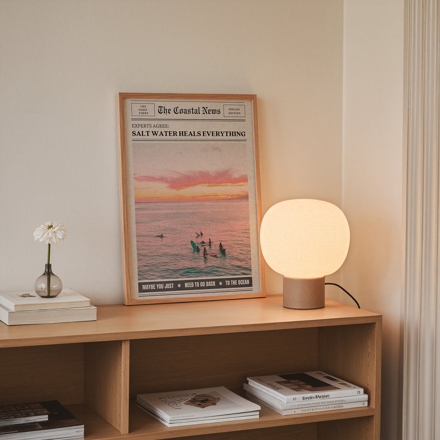 Grainy Salt Water Heals Everything Newspaper Poster