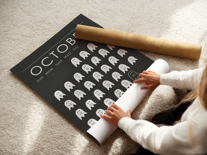 Halloween Ghost Calendar Poster