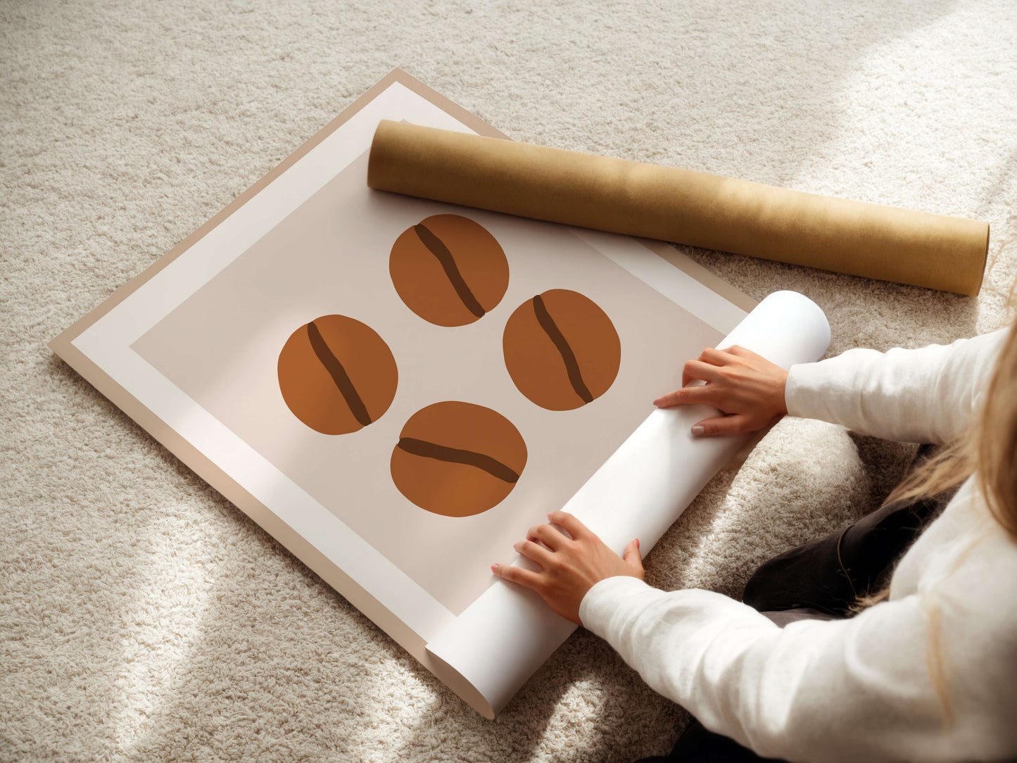 Minimalist Coffee Beans Poster