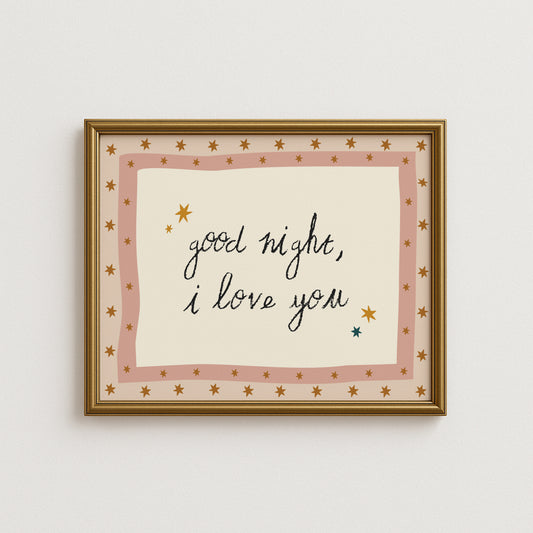 Good Night, I Love You Horizontal Poster