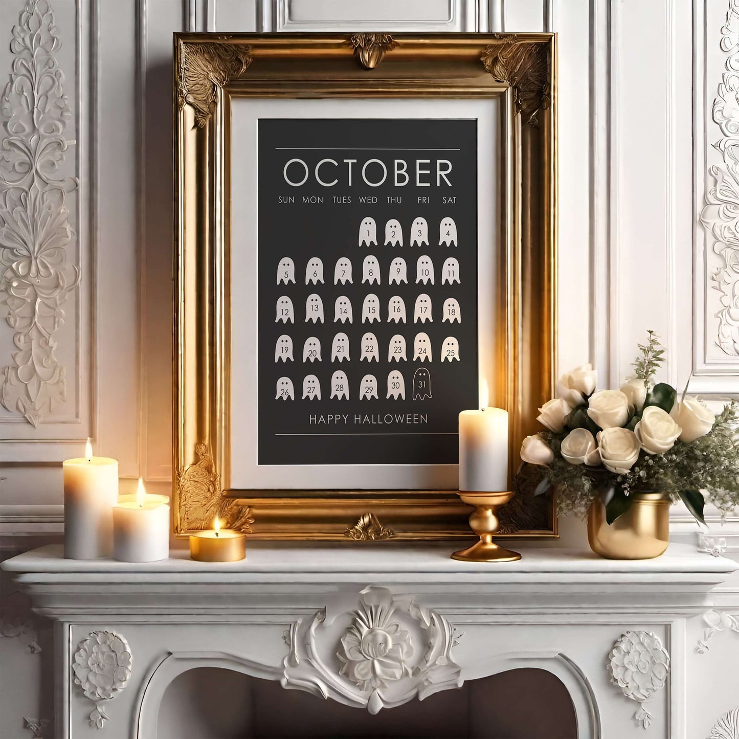 Halloween Ghost Calendar Poster