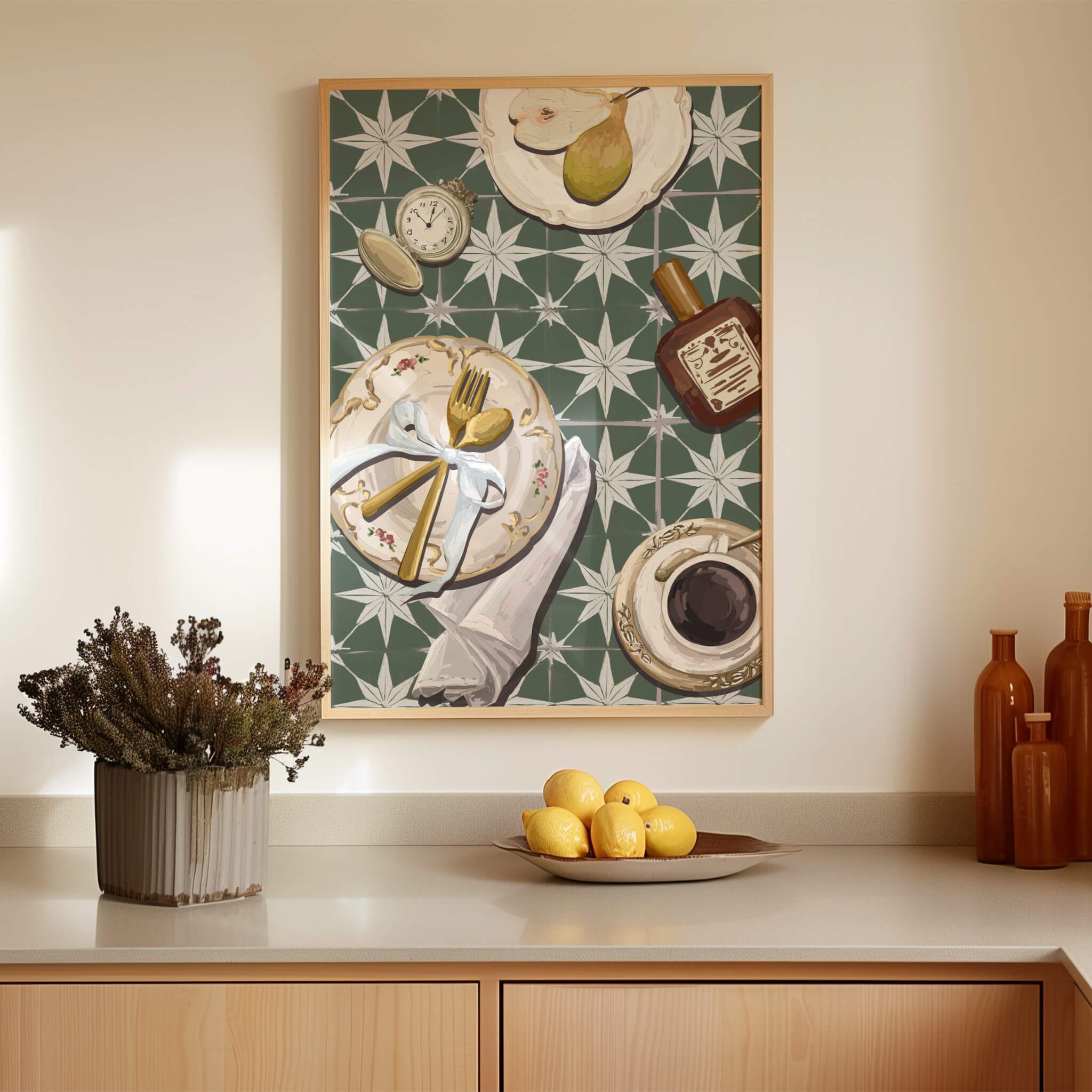 Romantic Breakfast Kitchen Poster