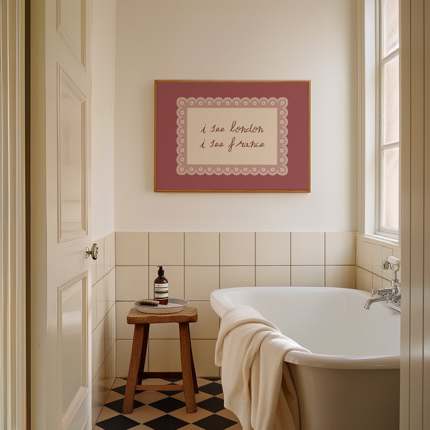 How Lucky Are We Vintage Lace Quote Poster