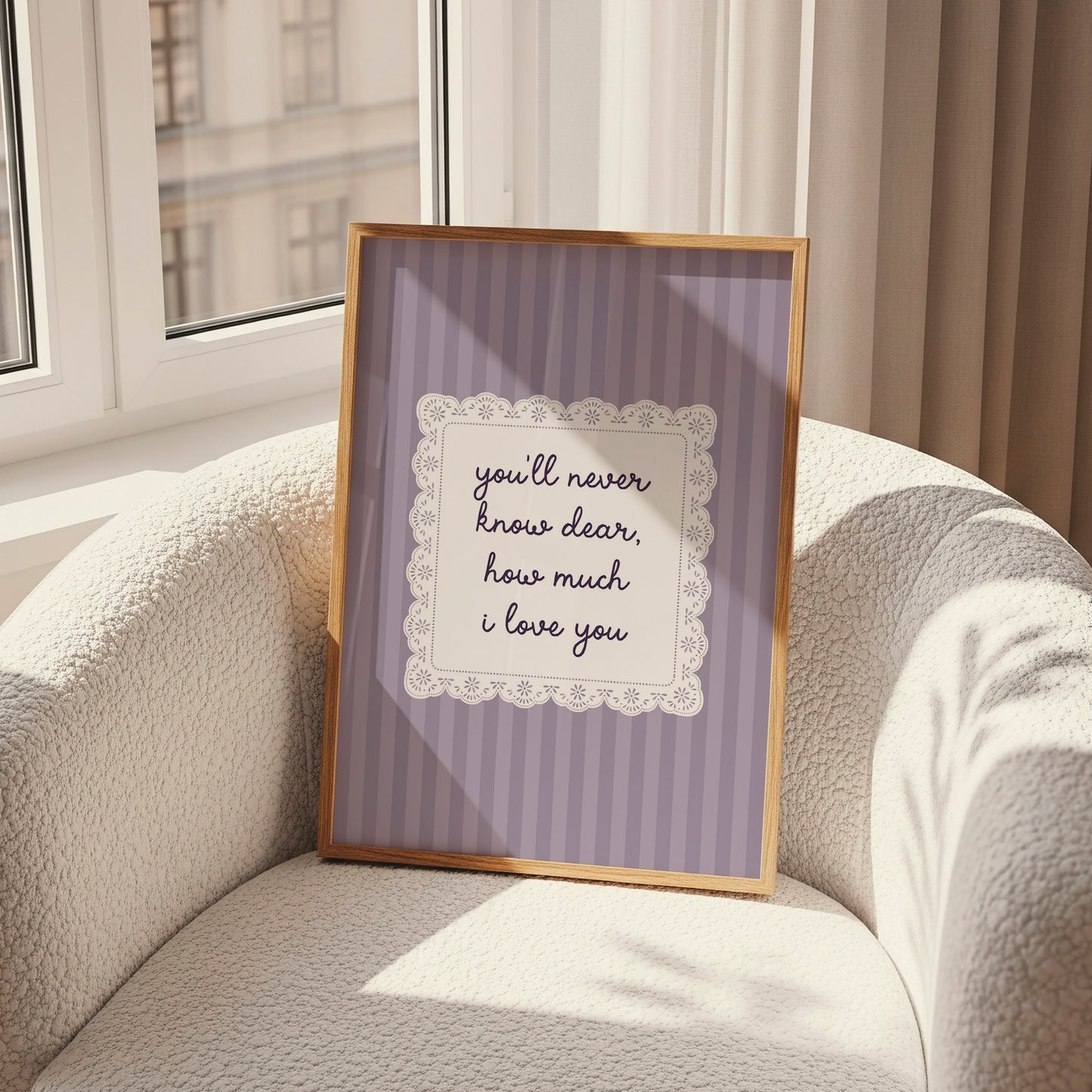 You'll Never Know Dear How Much I Love You Lace Purple Poster