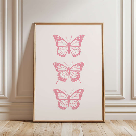 Butterflies Pink Poster