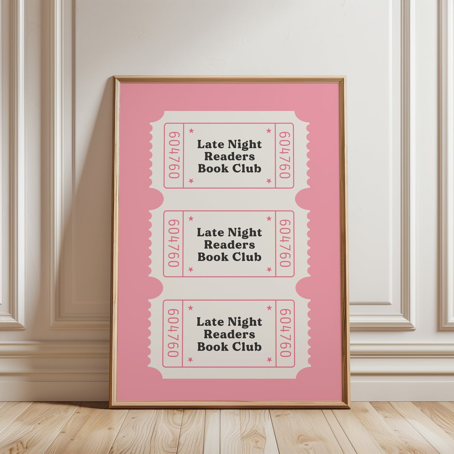 Pink Late Night Readers Library Card Poster