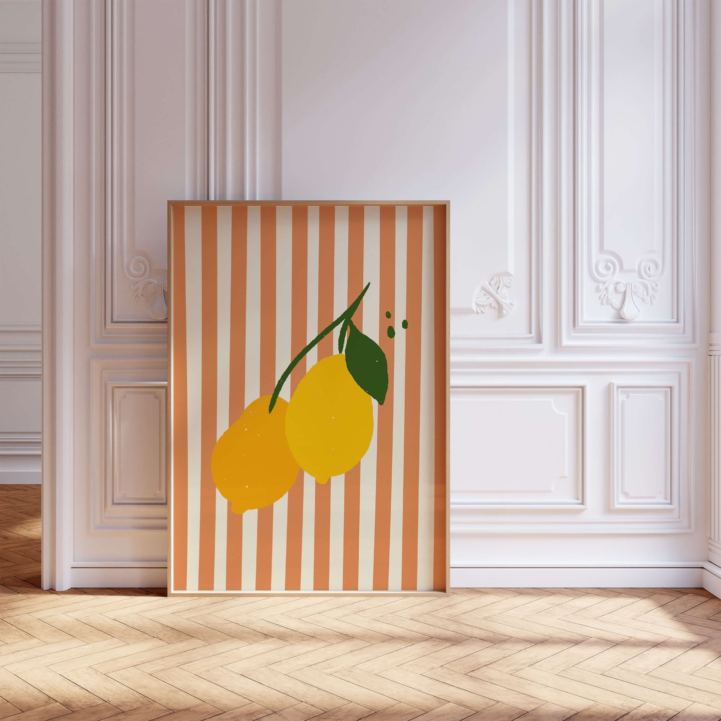Lemons Striped Poster