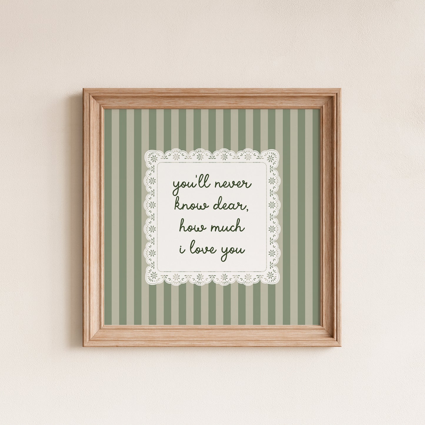 You'll Never Know Dear How Much I Love You Lace Poster