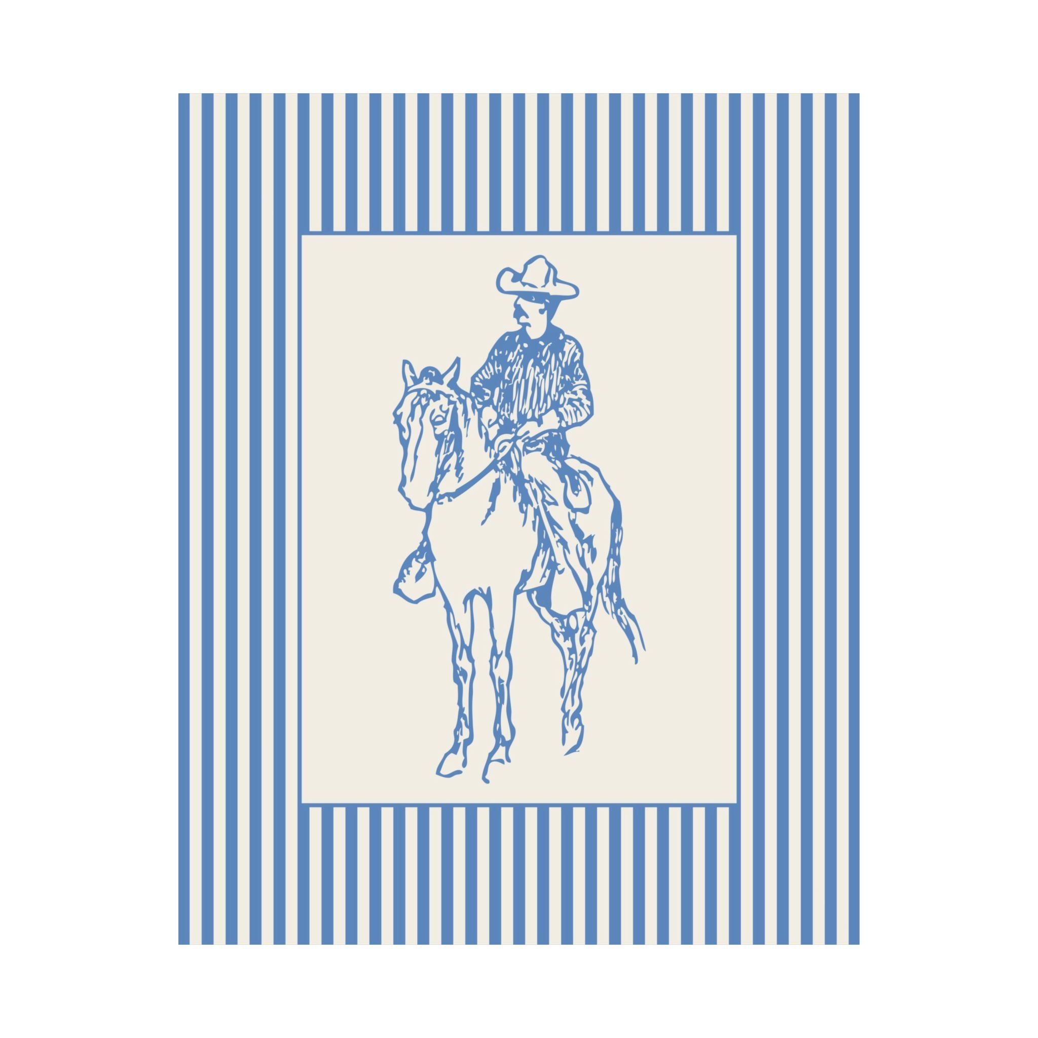 Cowboy Sketch Striped Poster