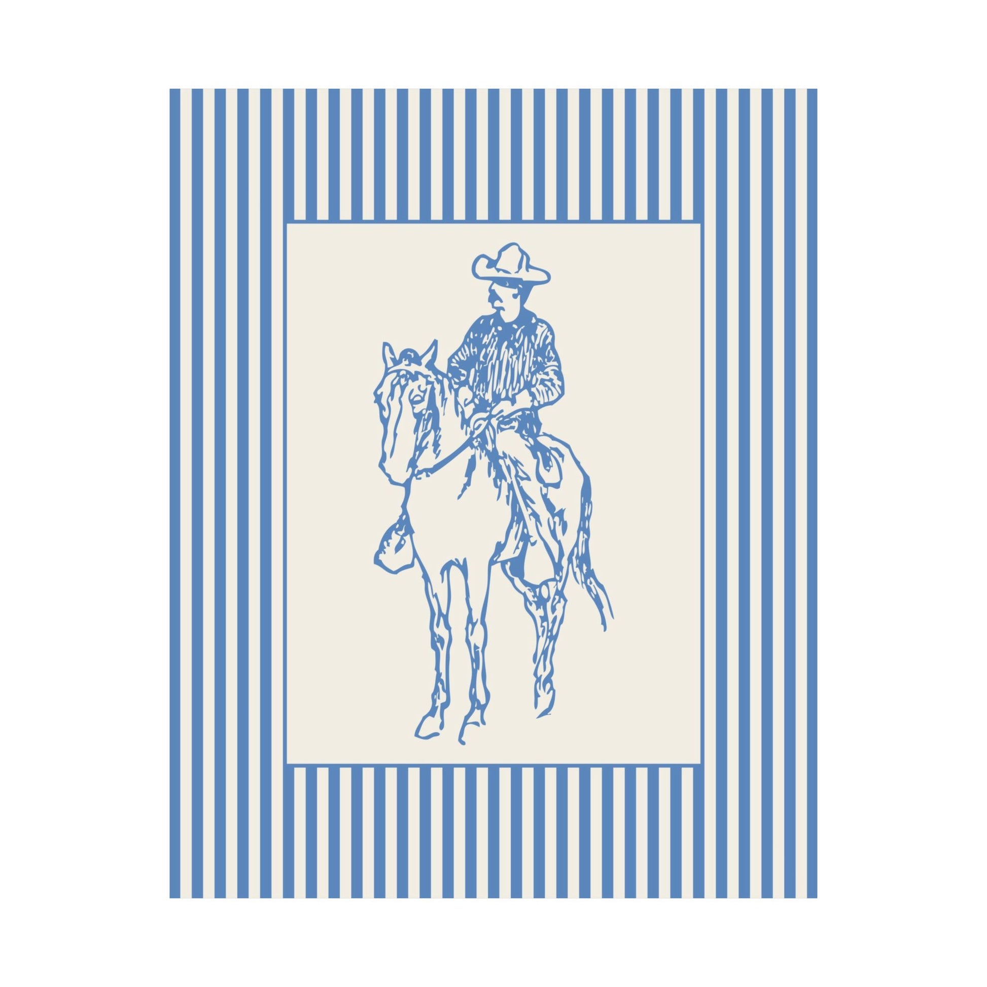 Cowboy Sketch Striped Poster