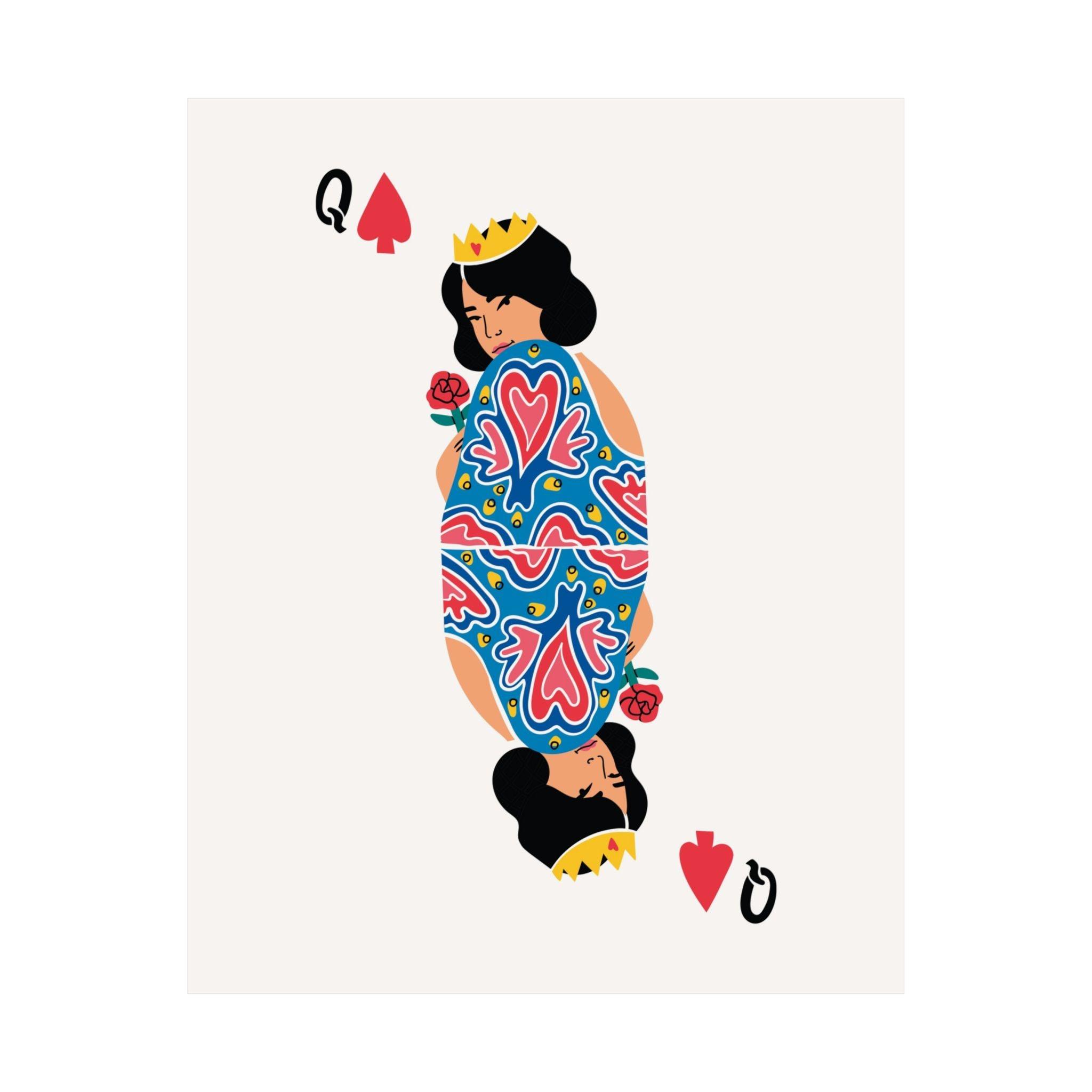 Queen of Spades Playing Card Poster