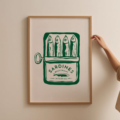 Green Sardines Kitchen Poster