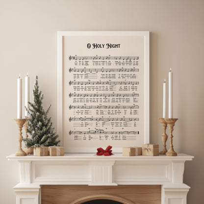O Holy Night Carol Music Sheet Poster