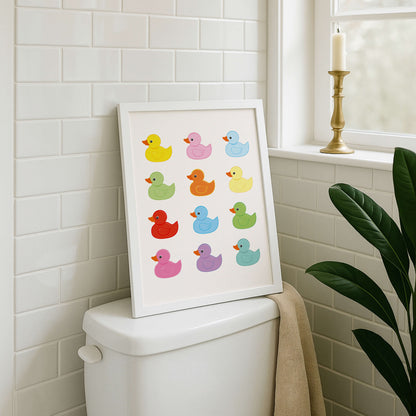 Rubber Ducks Bathroom Poster