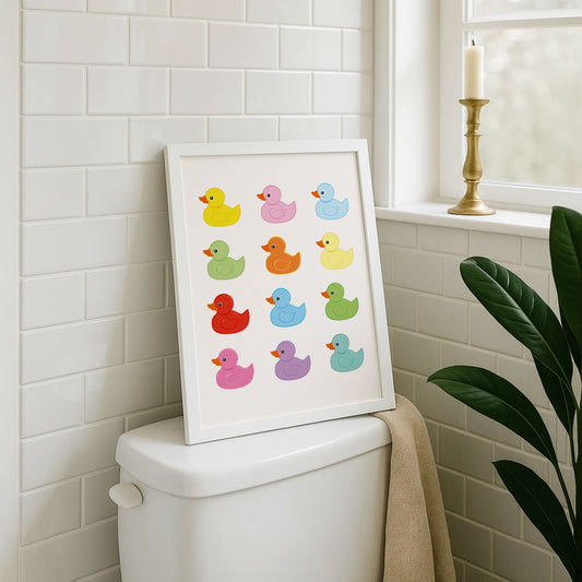 Rubber Ducks Bathroom Poster