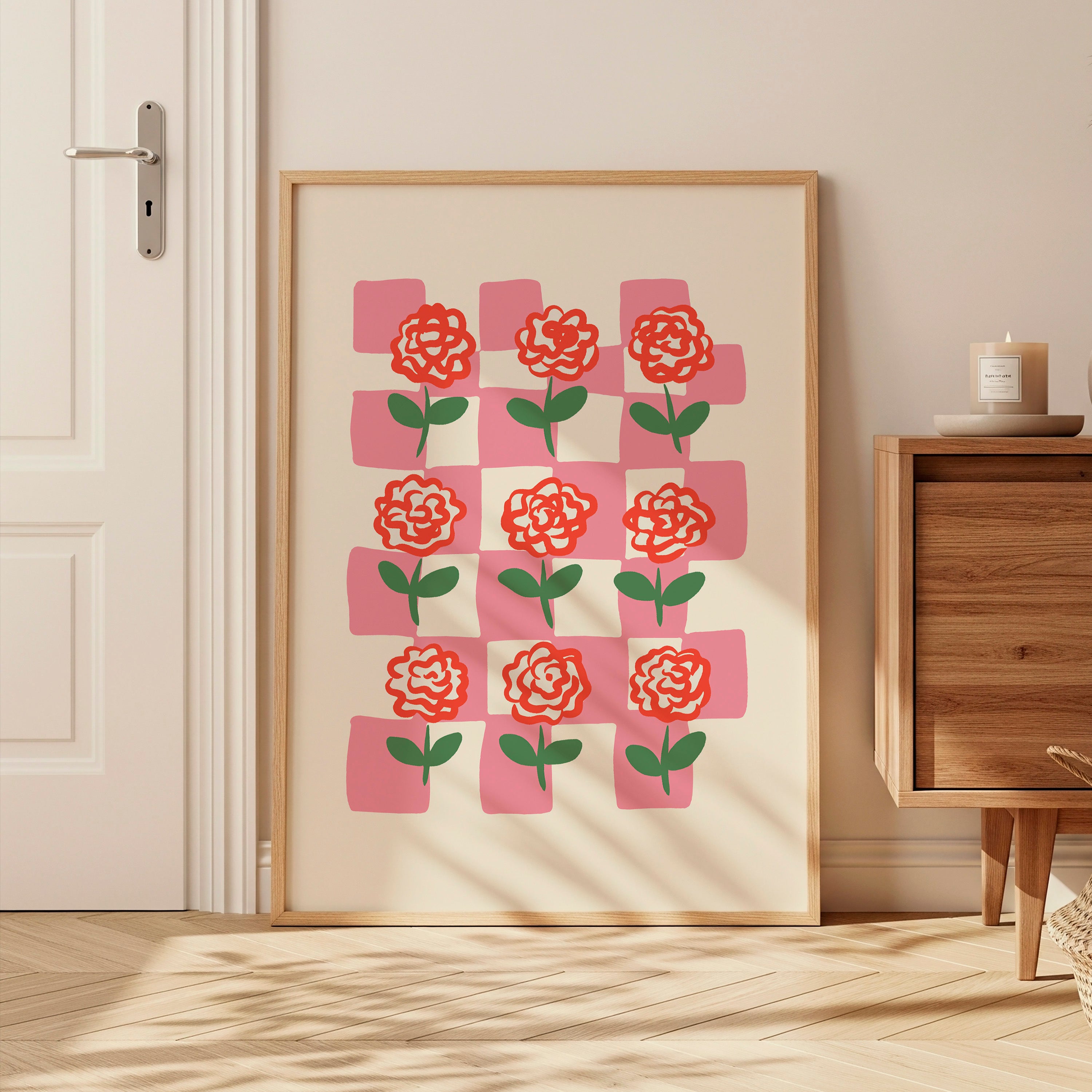 Floral Checker Poster