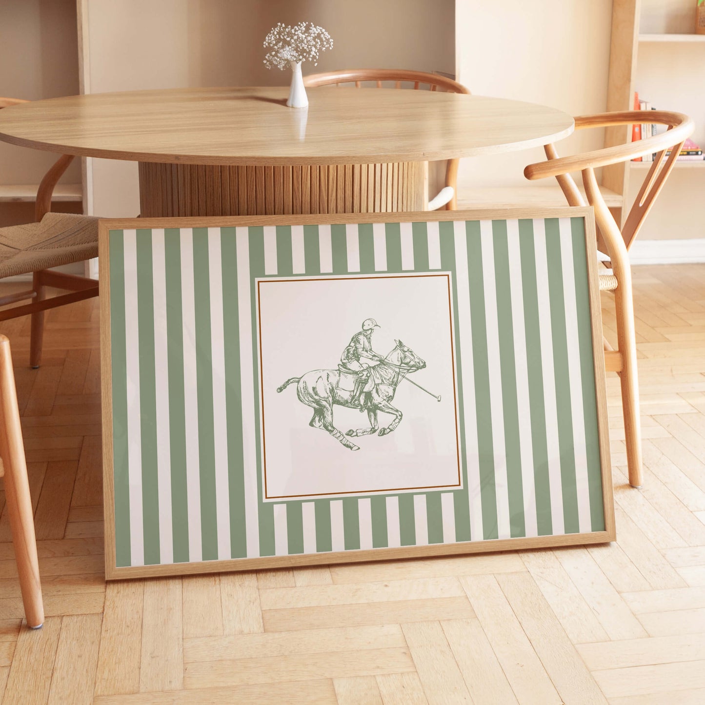 Classic Polo Player Equestrian Horizontal Poster