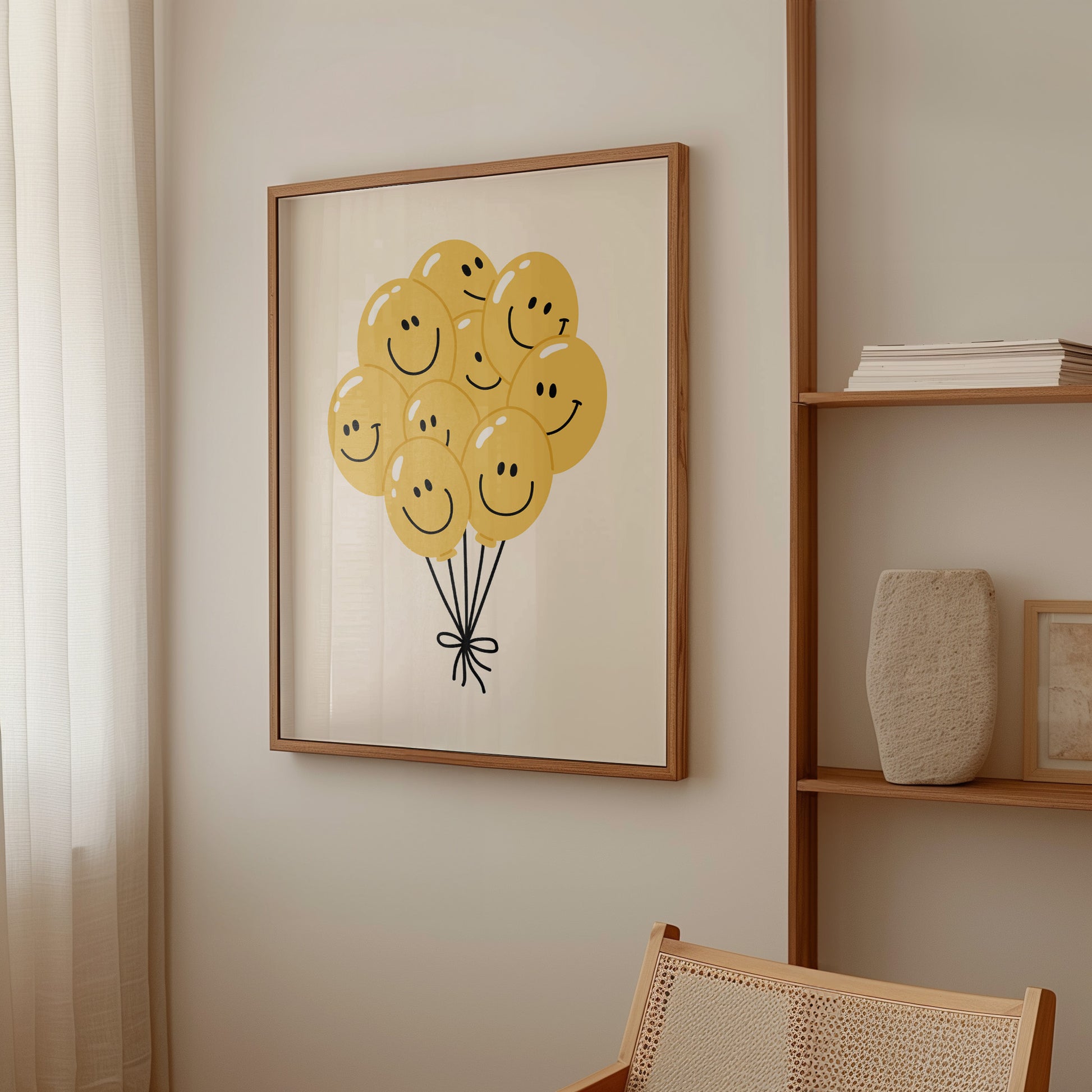 Happy Balloon Yellow Poster
