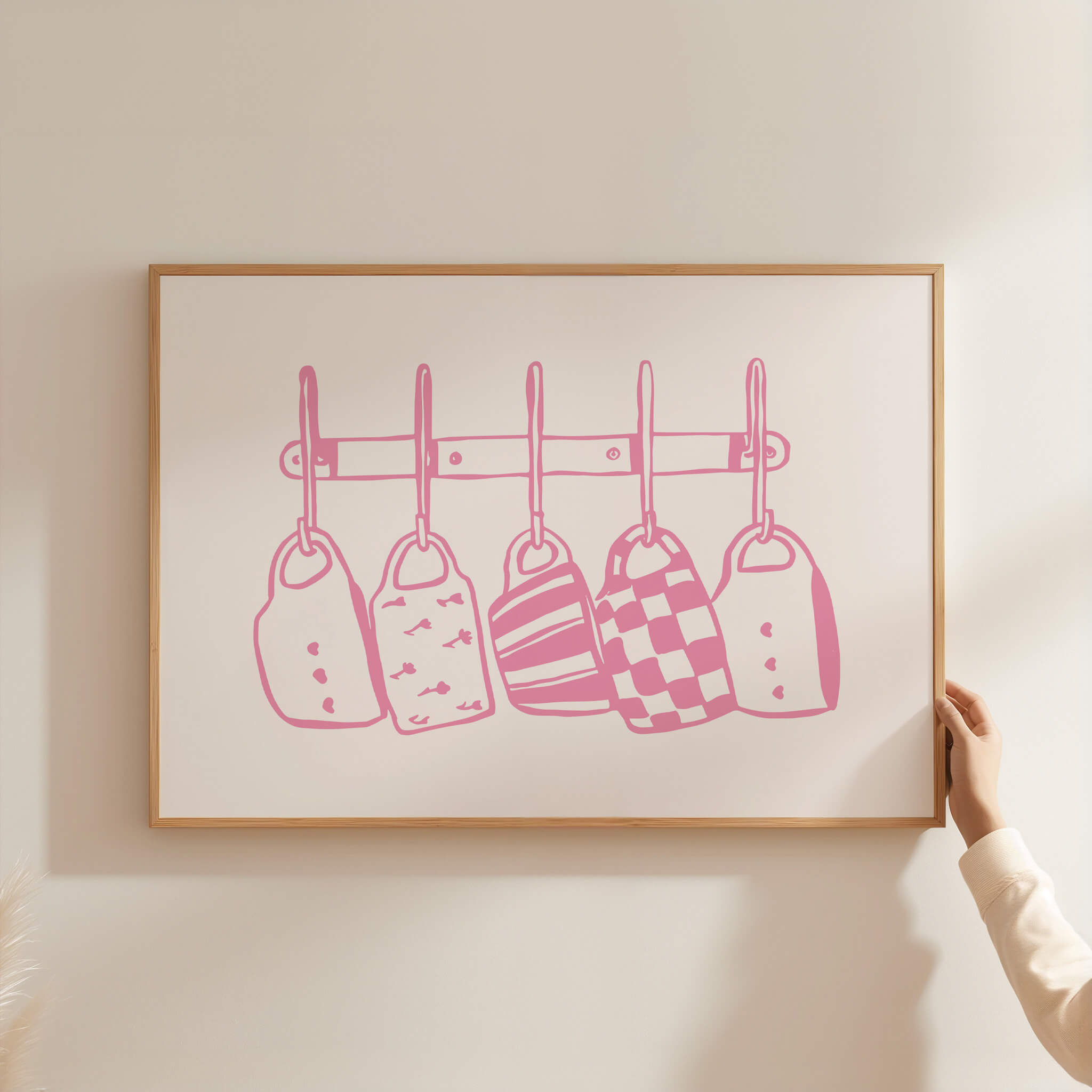 Kitchen Mugs Pink Horizontal Poster