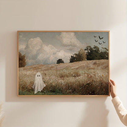 Ghost in Painting Vintage Landscape Poster