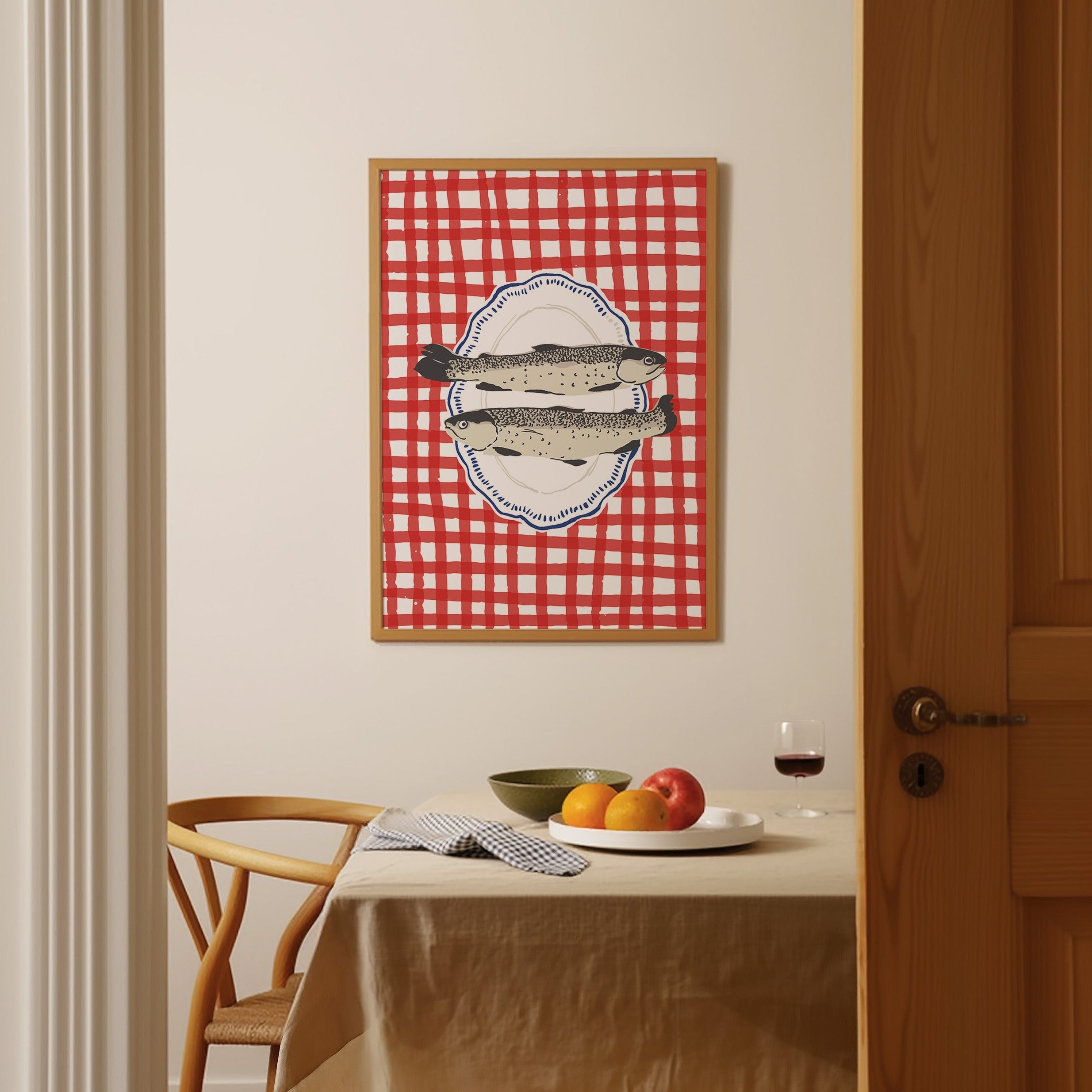 Sardines Checkered Poster